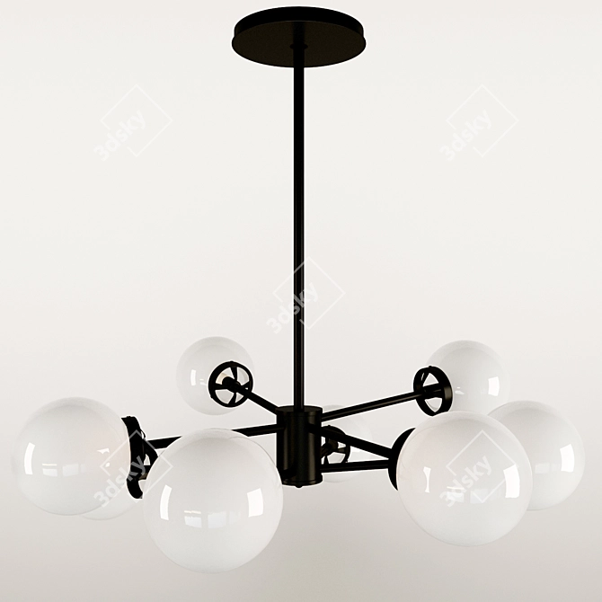 Sleek Modern Linear Sputnik Chandelier 3D model image 3