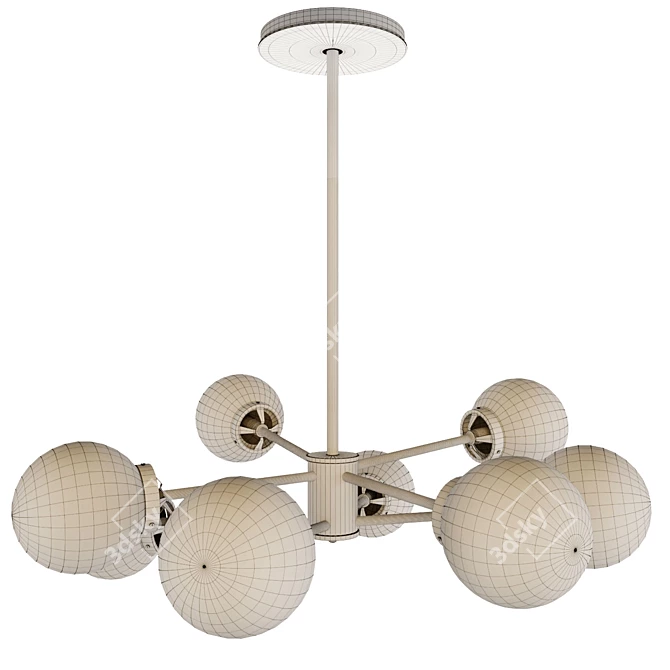 Sleek Modern Linear Sputnik Chandelier 3D model image 5