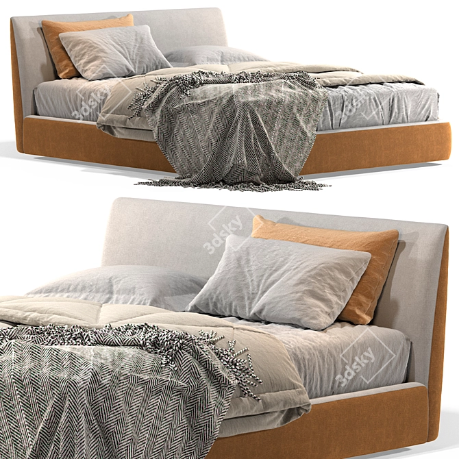 
Luxury Memory Foam Bed with Storage 3D model image 2
