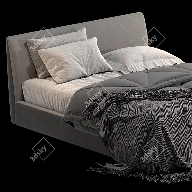 
Luxury Memory Foam Bed with Storage 3D model image 4