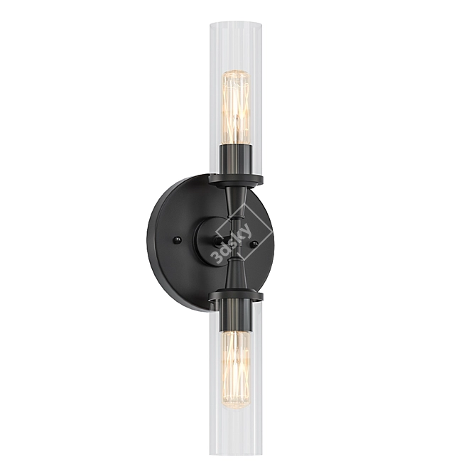 Glass Double Bullet Wall Sconce 3D model image 1