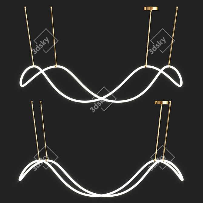 Radiant Glow Chandelier 3D model image 2