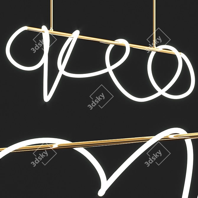 Radiant Glow Chandelier 3D model image 3