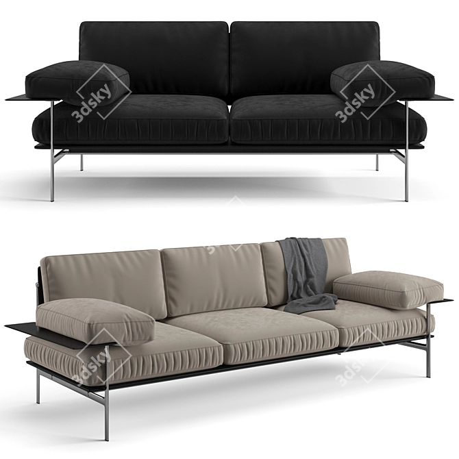 Luxurious B&B Italia Diesis Sofa 3D model image 1