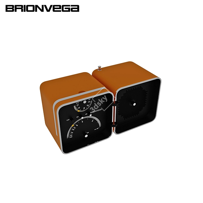 Retro Modern Brionvega Radio 3D model image 1