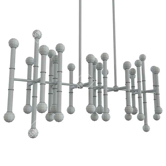 Luxury Metal Chandelier Modern Design 3D model image 2