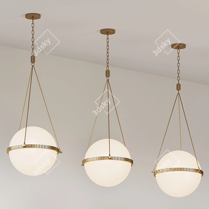 Vintage-Inspired Sutter Pendant Light 3D model image 2