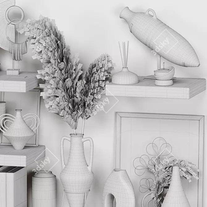 Rustic Style Decorative Set 3D 3D model image 5