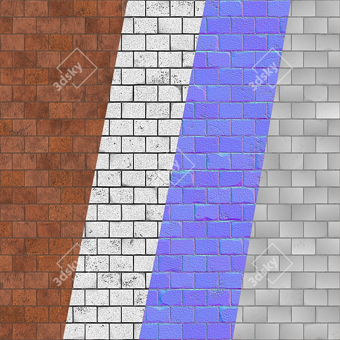High Detail PBR Brick Material 3D model image 5