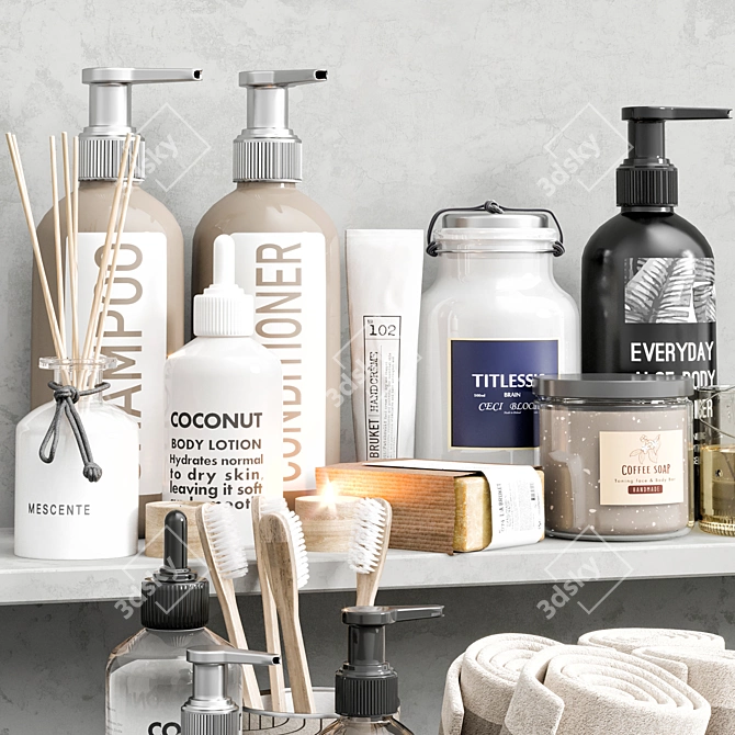 High Quality Bathroom Accessories Set 3D model image 2