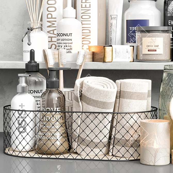 High Quality Bathroom Accessories Set 3D model image 3