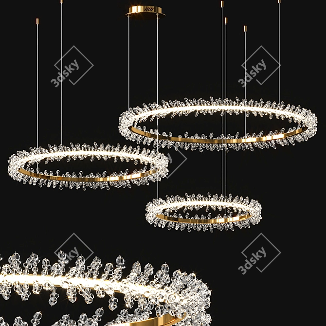 Elegant Thera Crystal Chandelier 3D model image 1