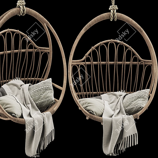 Woven Hanging Chair V-Ray Render 3D model image 2