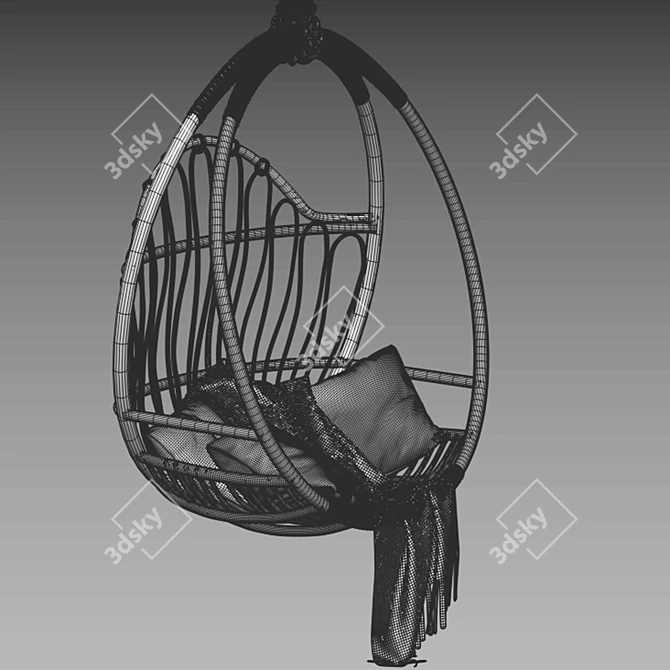 Woven Hanging Chair V-Ray Render 3D model image 4