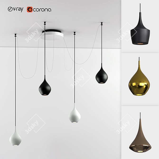  Elegant Biba Pendant Lamp 3D model image 2