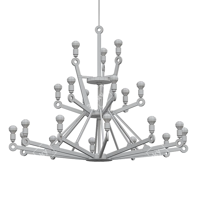 Modern Plywood Chandelier 3D model image 2