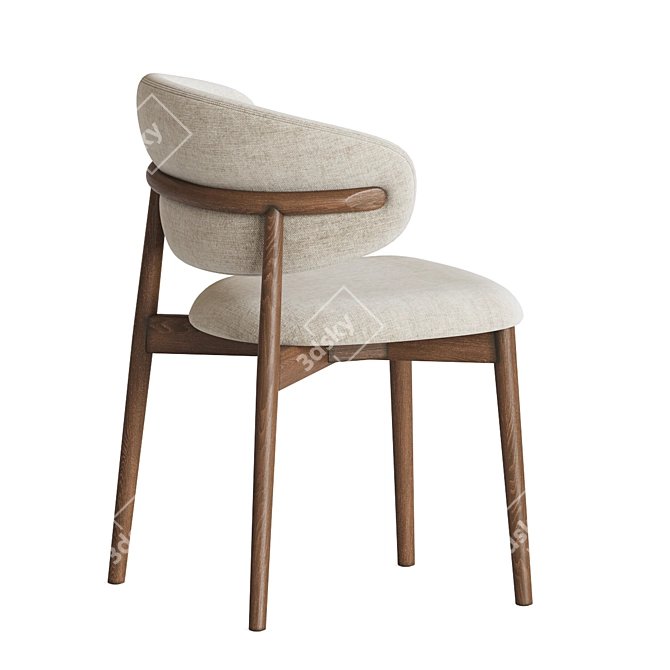 Modern Wood Dining Chair Oleandro 3D model image 2