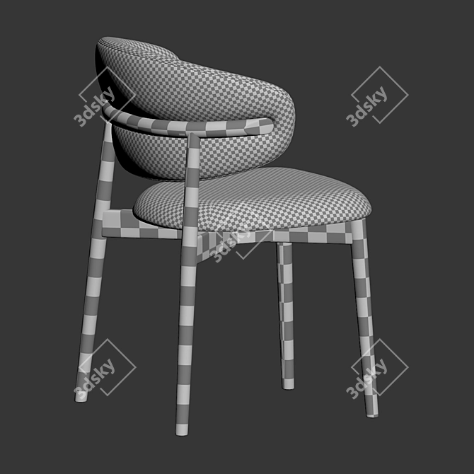 Modern Wood Dining Chair Oleandro 3D model image 4