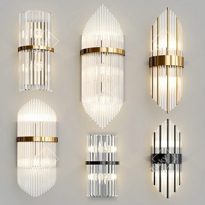 Modern Glass Sconce Lighting Collection 3D model image 1