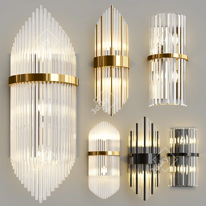 Modern Glass Sconce Lighting Collection 3D model image 6