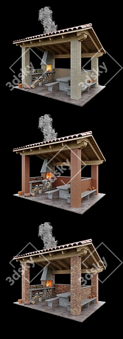 Gazebo BBQ Combo 2017 Kit 3D model image 1