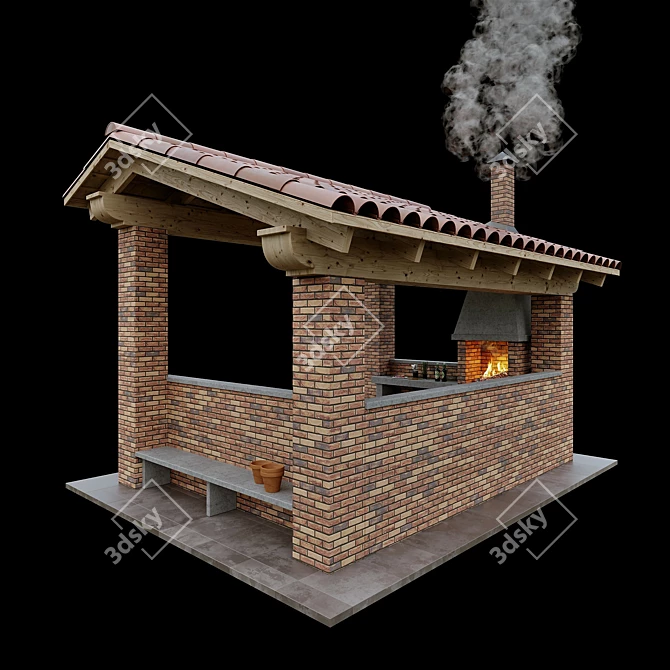 Gazebo BBQ Combo 2017 Kit 3D model image 4