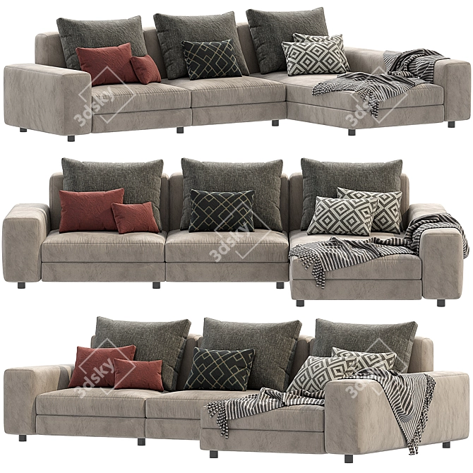 Luxurious Poliform Dune Sofa Design 3D model image 1
