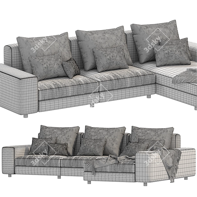 Luxurious Poliform Dune Sofa Design 3D model image 4