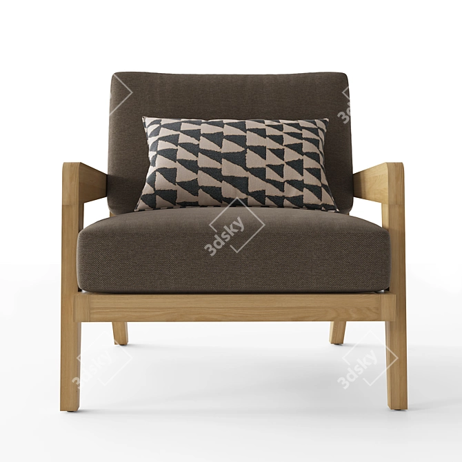 RH Avila Teak Lounge Chair 3D model image 2