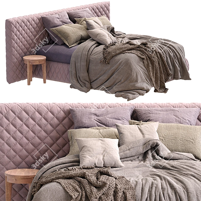 Modern Meridiani Bed Tuyo Design 3D model image 7