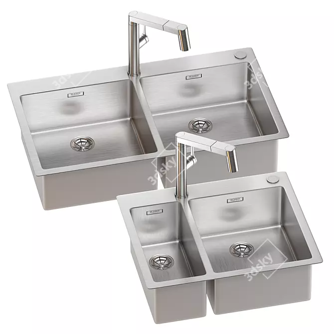 BLANCO Claron Sink Set & Faucet 3D model image 3