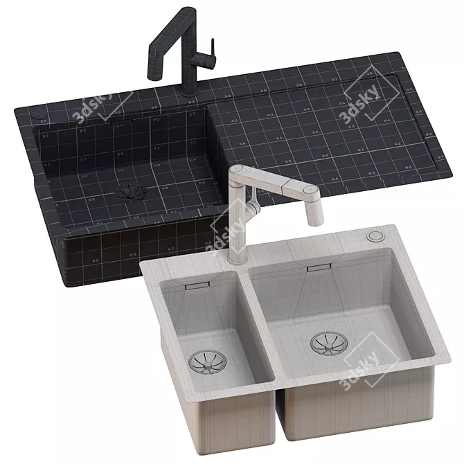 BLANCO Claron Sink Set & Faucet 3D model image 5