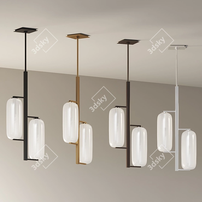 Modern Elegance: Pebble Pendant Light 3D model image 3