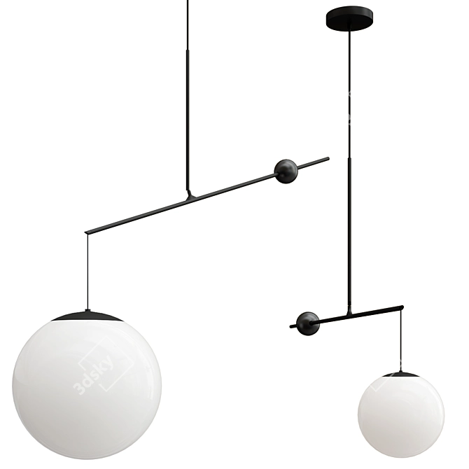 Malamata Glass Pendant Lamp by Luceplan 3D model image 1