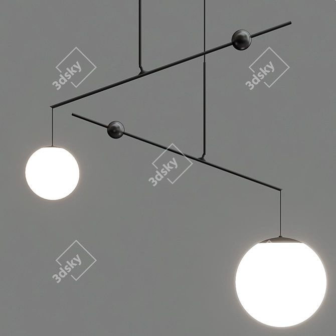 Malamata Glass Pendant Lamp by Luceplan 3D model image 2