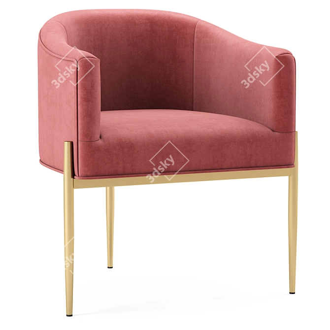 Luxury Velvet Performance Accent Chair 3D model image 1