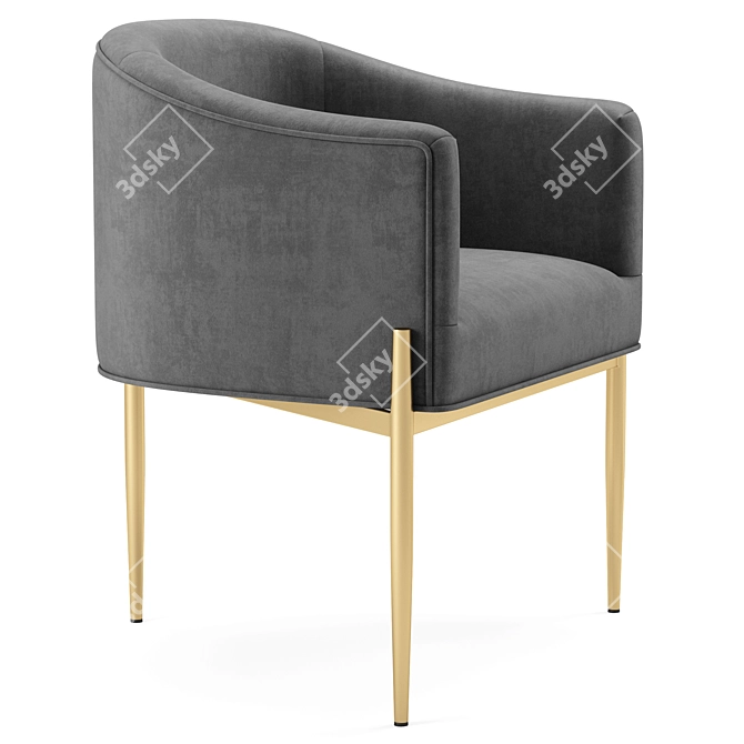 Luxury Velvet Performance Accent Chair 3D model image 2