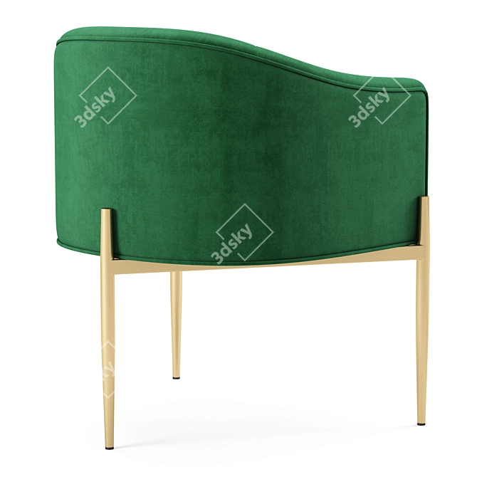 Luxury Velvet Performance Accent Chair 3D model image 3