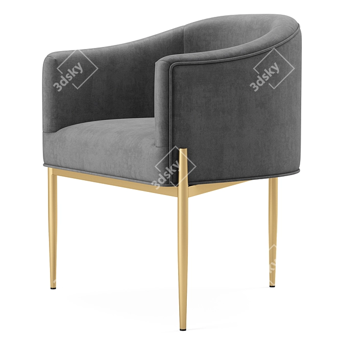 Luxury Velvet Performance Accent Chair 3D model image 4