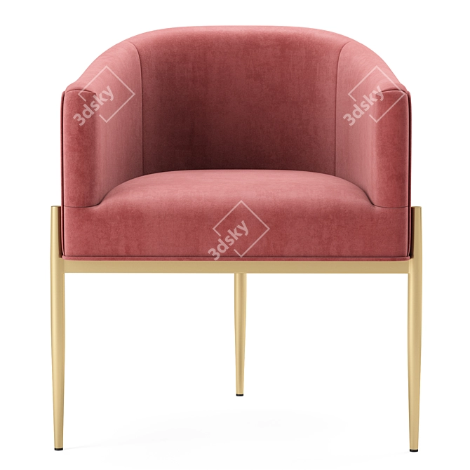 Luxury Velvet Performance Accent Chair 3D model image 5