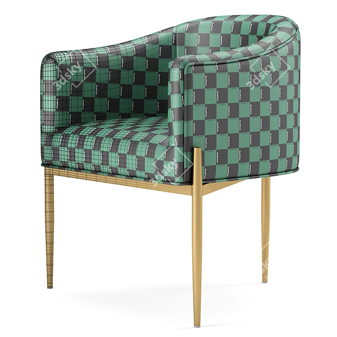 Luxury Velvet Performance Accent Chair 3D model image 6