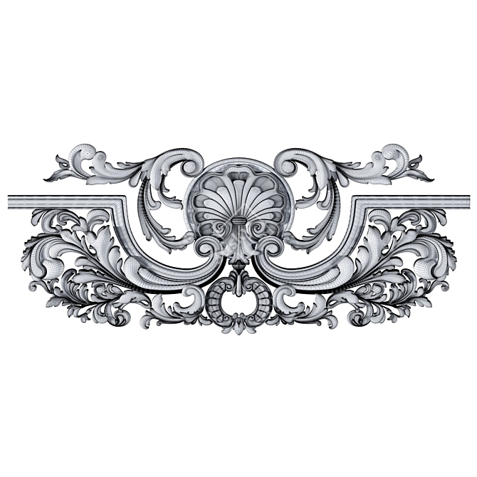 Ornate Decorative Quad Mesh Design 3D model image 3