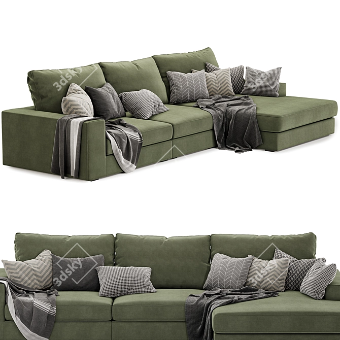 Beta Summit Right Chaise Sofa 3D model image 3