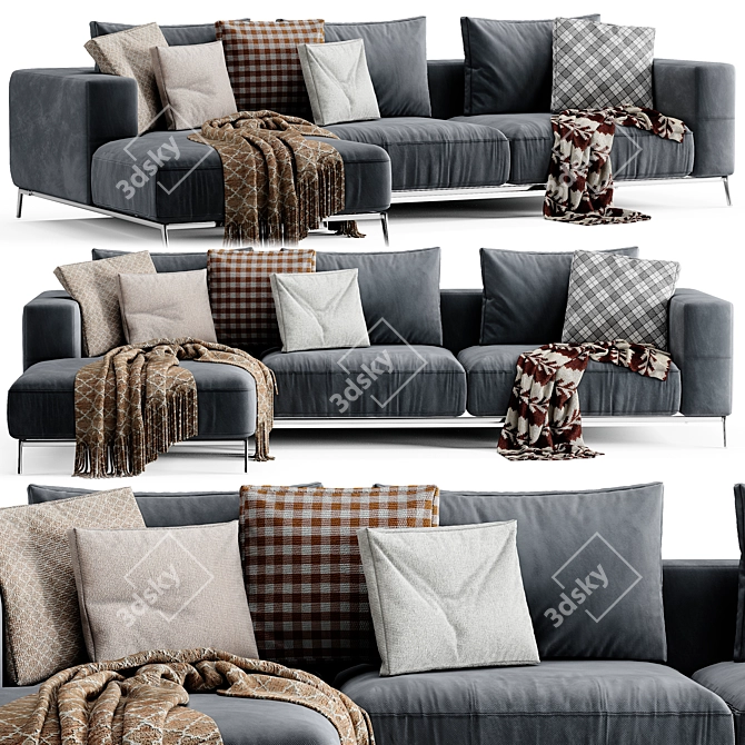 Modern Flexform Ettore Chaise Lounge 3D model image 1