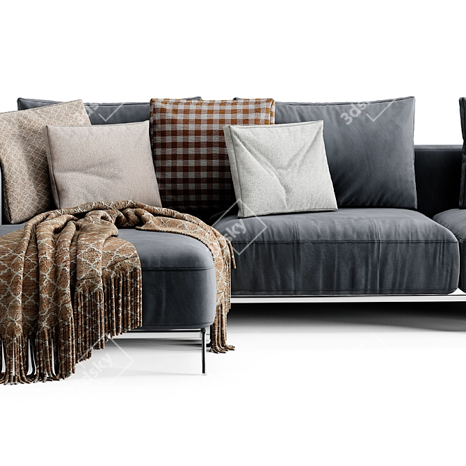 Modern Flexform Ettore Chaise Lounge 3D model image 2