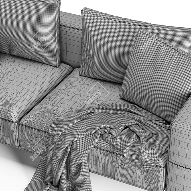 Modern Flexform Ettore Chaise Lounge 3D model image 6