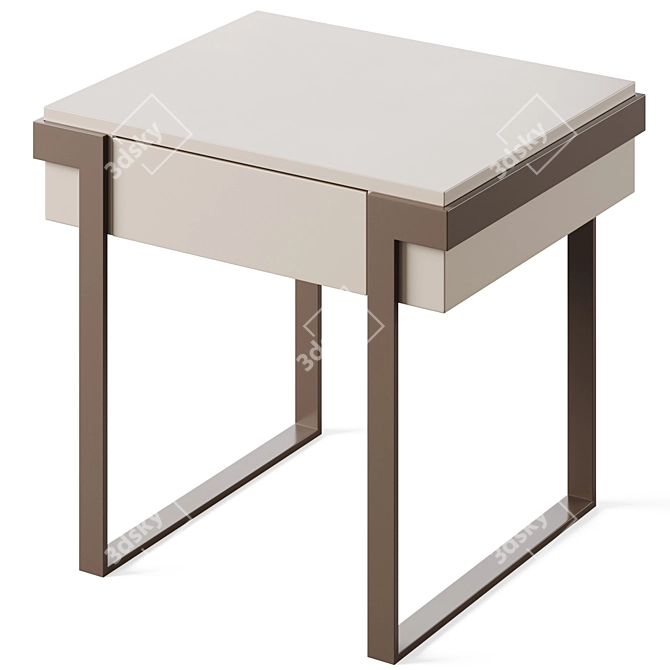 Avenue Bedside Table 1 Drawer 3D model image 4
