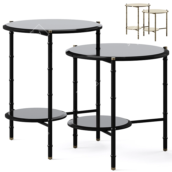 BAMBOO Side Table, Luxe Living 3D model image 1