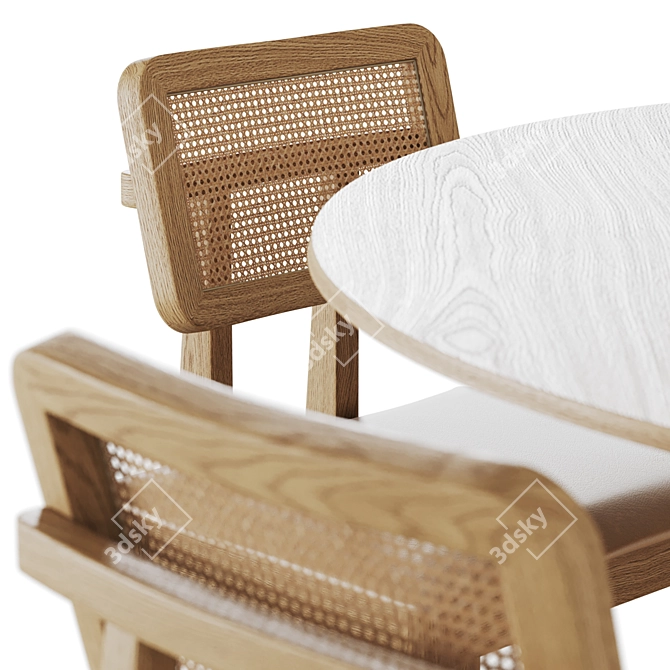 Elegant Pisa Table Set with Charles 3D model image 3