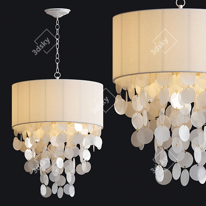 Oceanic Shells Pendant Light 3D model image 1